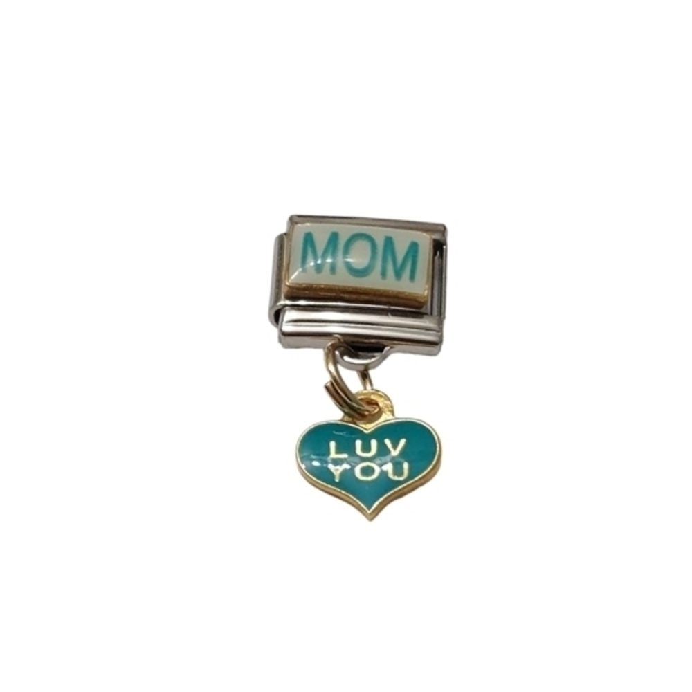 Italian‎ Charmlink for Italian Charm Bracelet Mom with Luv You Dangle Hea…